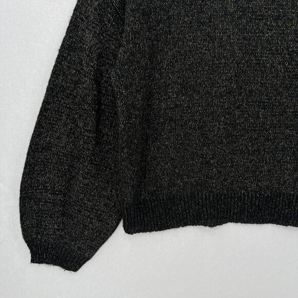 CAROLINE CONSTAS Jasper Sweater Womens Large Black Gold Cowl Neck Long Sleeve - Picture 7 of 14